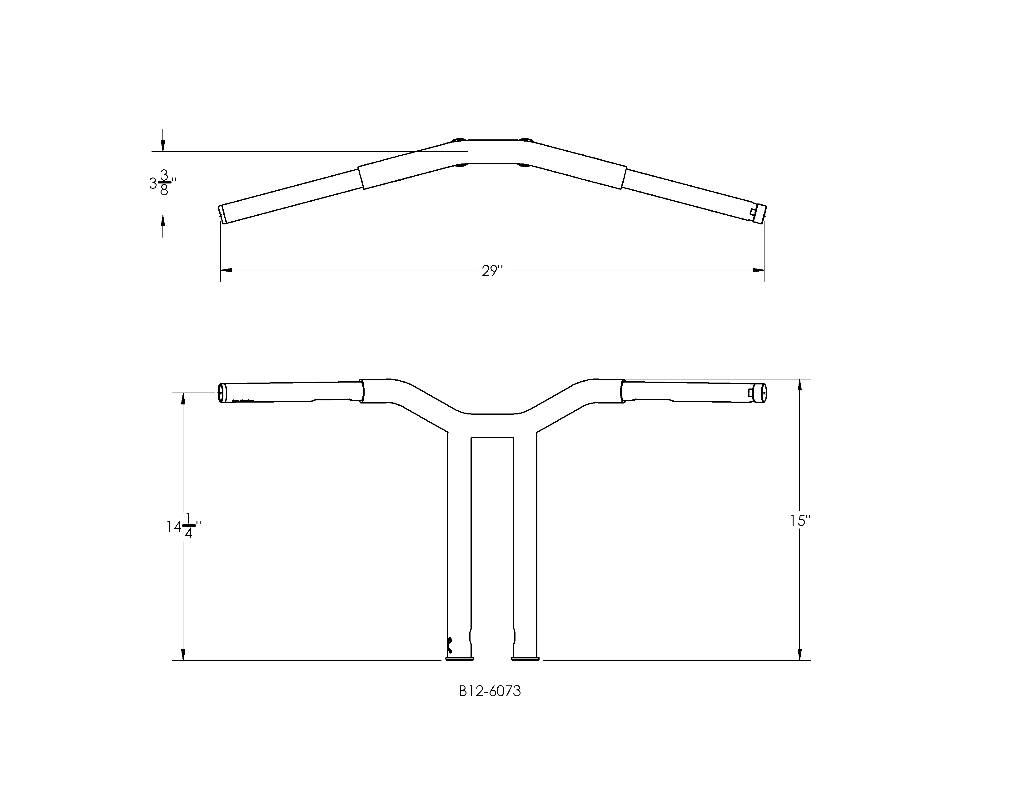 14" Dominator Straight Bars HANDLEBARS Burly Brand