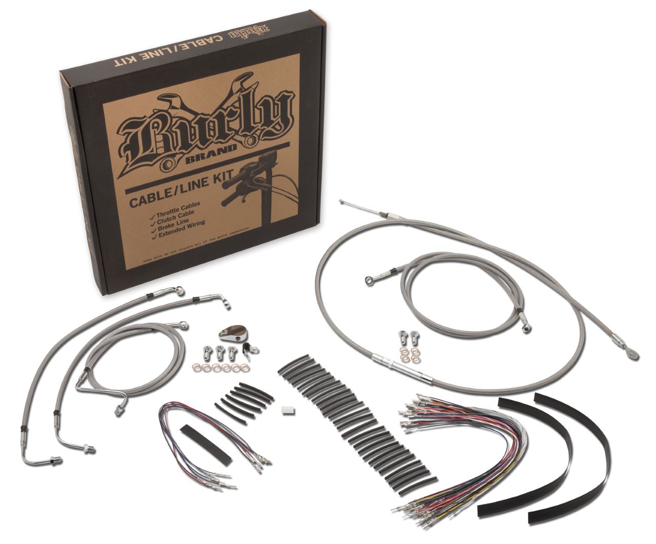 Burly B30-1077  Braided Cable Kits For HD Models w/16" Apehanger