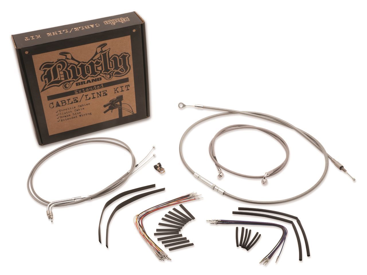 Burly B30-1059 Braided Cable Kits For 2000-2014 HD Softail Models