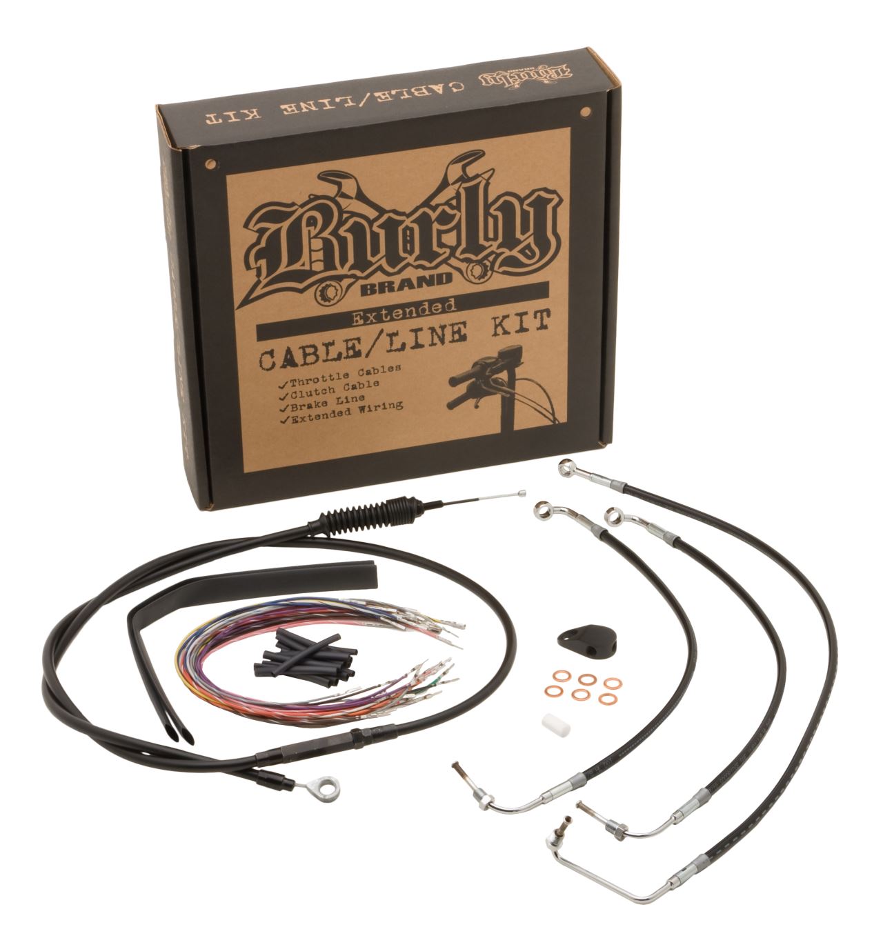 Burly Complete Cable/Line Kit LS for 14 Inch Ape Hangers For