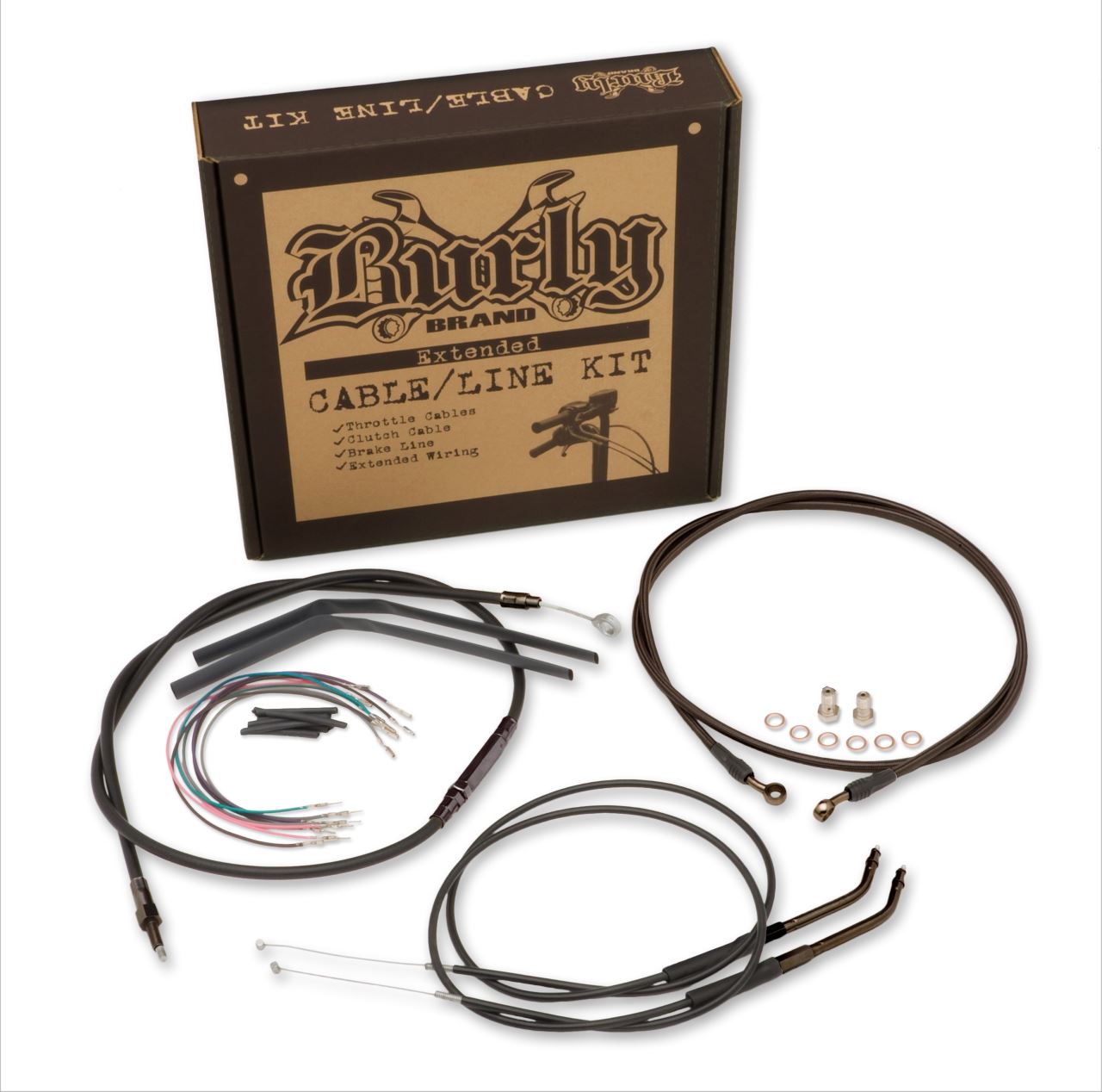 Burly B30-1072 Black Cable Kits For Harley Davidson 2000+ Softail Models