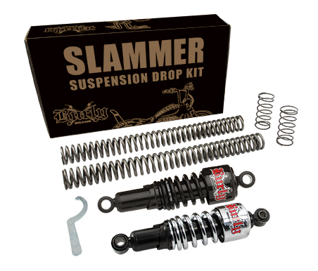 Burly B28-1001B Slammer Suspension Drop Kit - Black for Harley Davidson Models